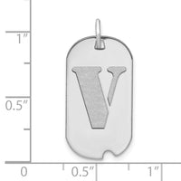 14kw Polished Letter V Initial Dog Tag Pendant-YC1439WV