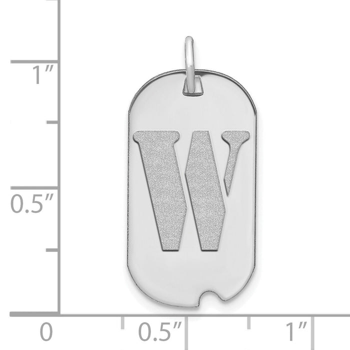 14kw Polished Letter W Initial Dog Tag Pendant-YC1439WW