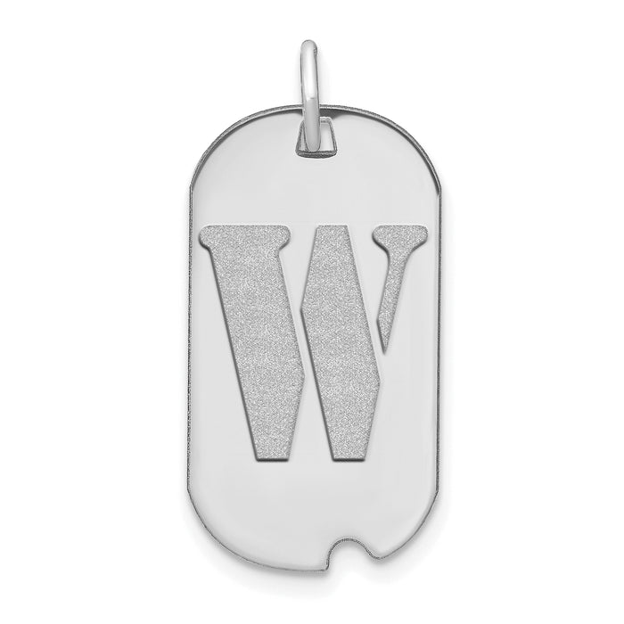 14kw Polished Letter W Initial Dog Tag Pendant-YC1439WW