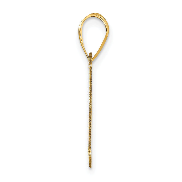 14k Polished Letter A Initial Pendant-YC1440A