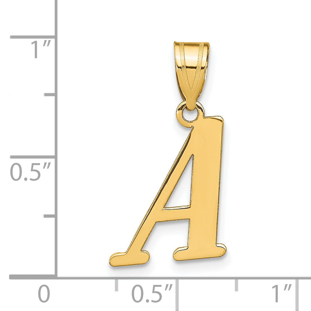 14k Polished Letter A Initial Pendant-YC1440A