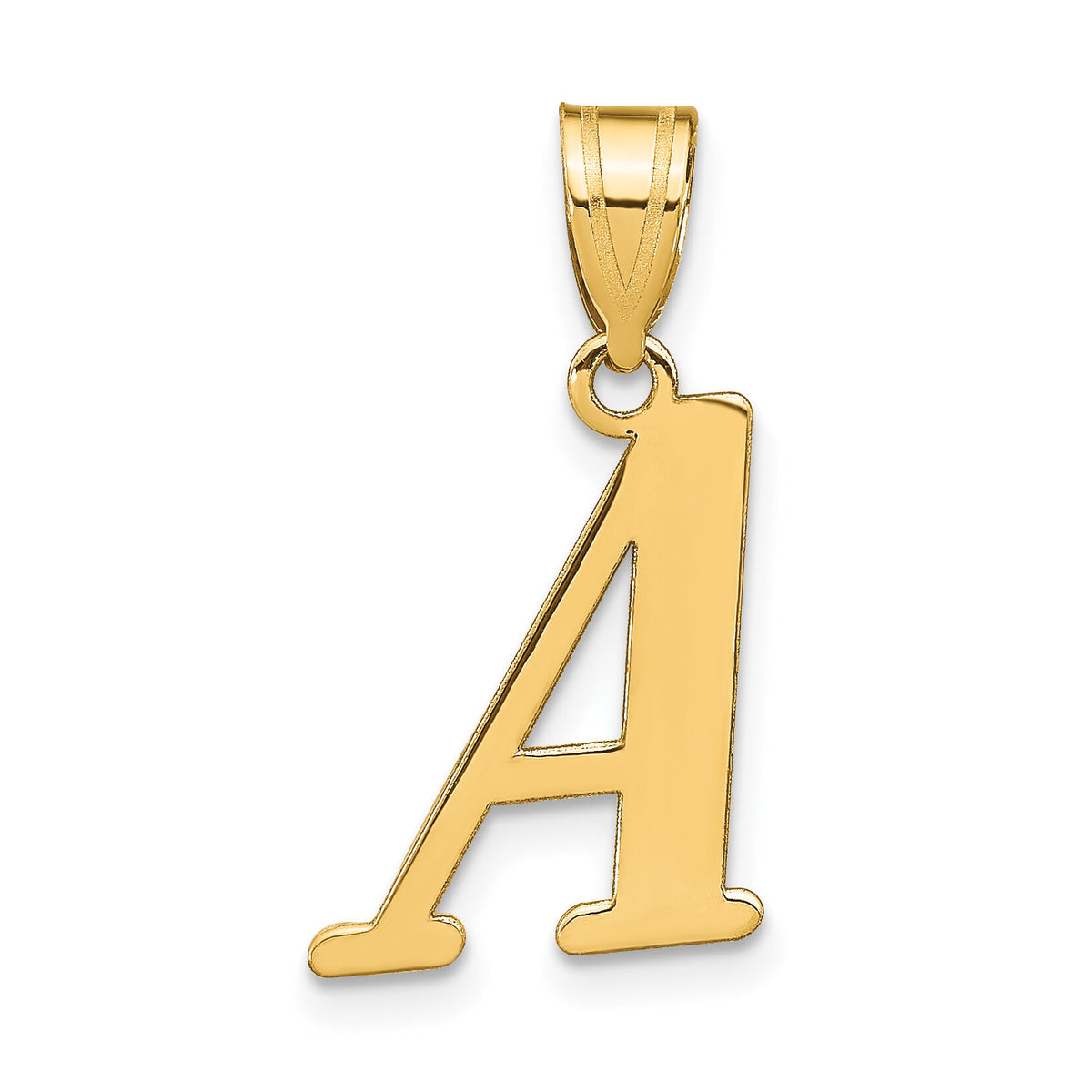 14k Polished Letter A Initial Pendant-YC1440A