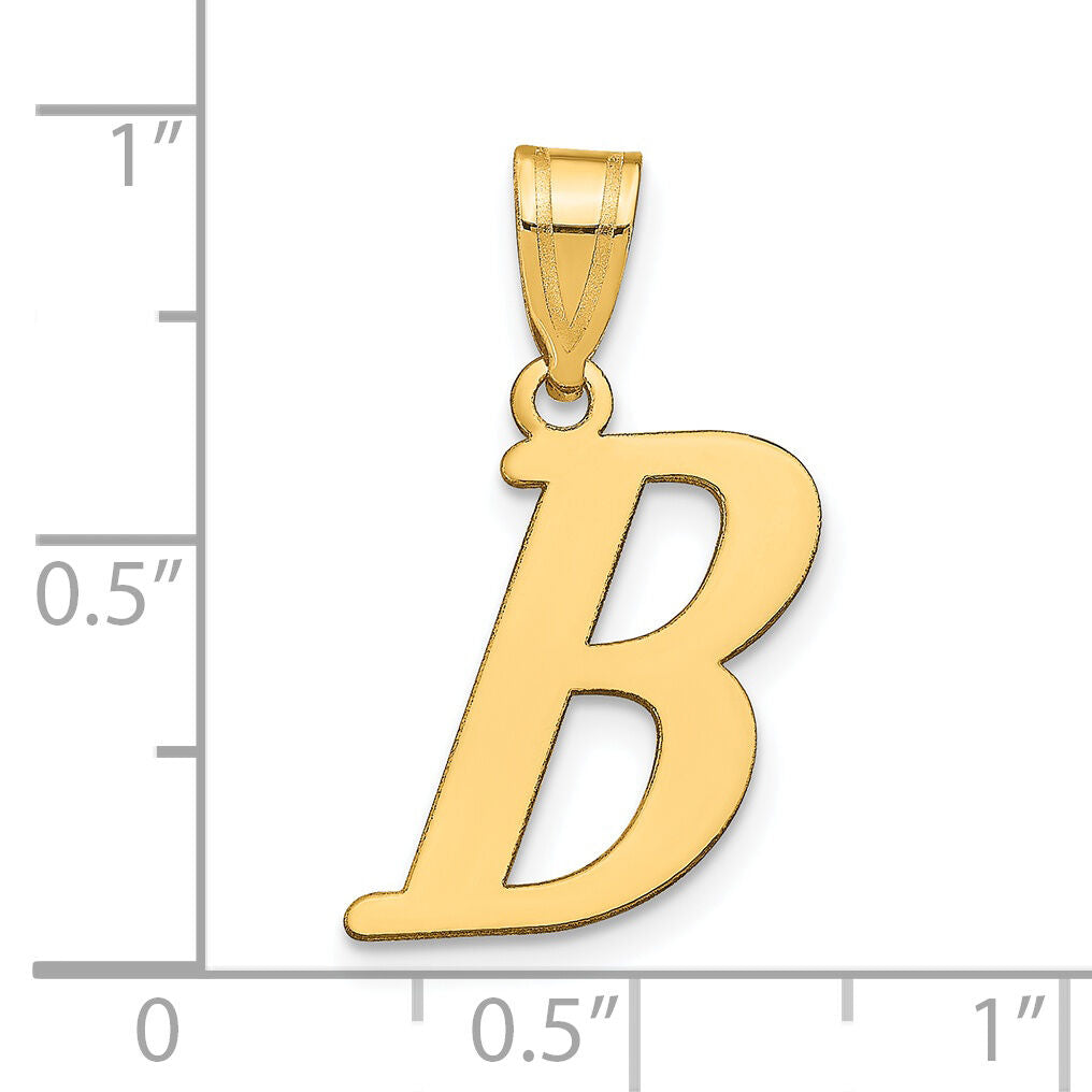 14k Polished Letter B Initial Pendant-YC1440B