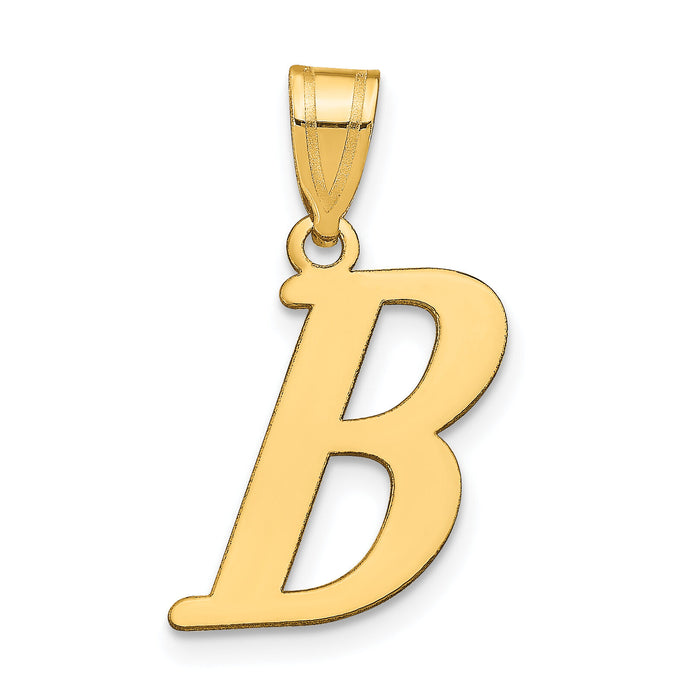 14k Polished Letter B Initial Pendant-YC1440B