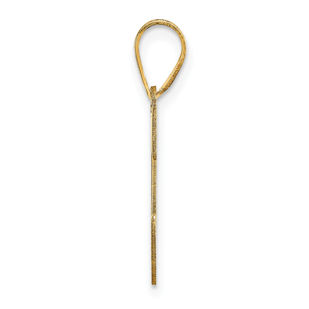 14k Polished Letter C Initial Pendant-YC1440C