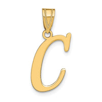 14k Polished Letter C Initial Pendant-YC1440C