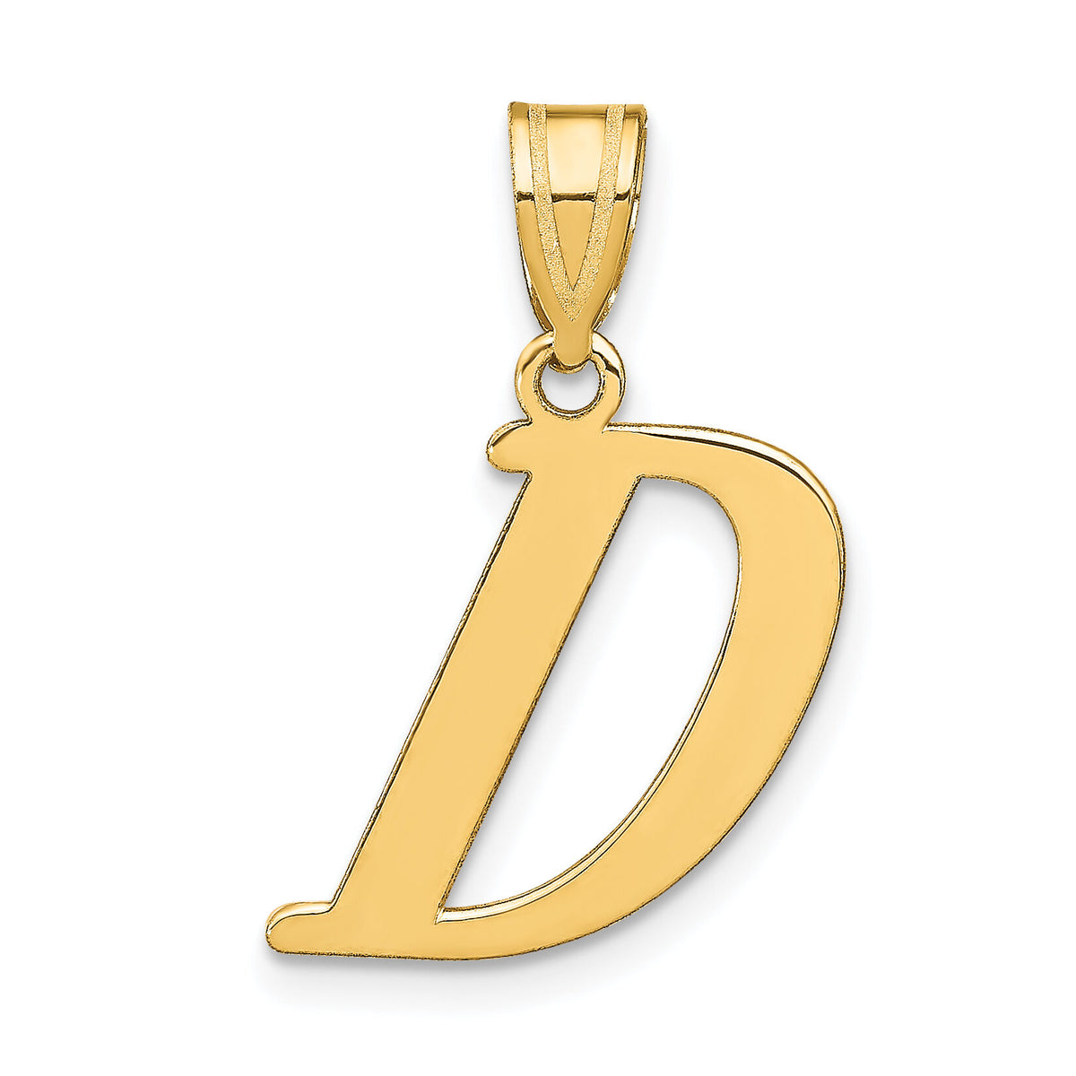 14k Polished Letter D Initial Pendant-YC1440D