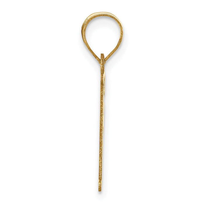 14k Polished Letter F Initial Pendant-YC1440F