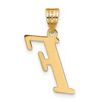 14k Polished Letter F Initial Pendant-YC1440F