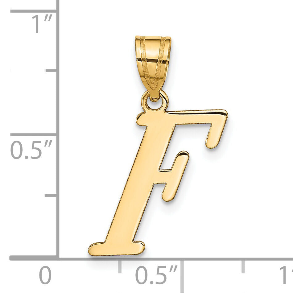 14k Polished Letter F Initial Pendant-YC1440F