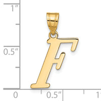 14k Polished Letter F Initial Pendant-YC1440F