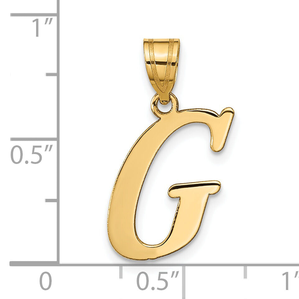 14k Polished Letter G Initial Pendant-YC1440G