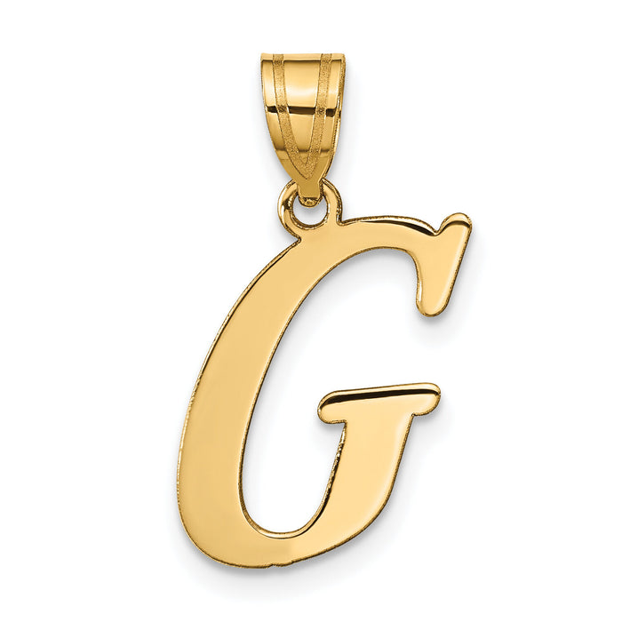 14k Polished Letter G Initial Pendant-YC1440G