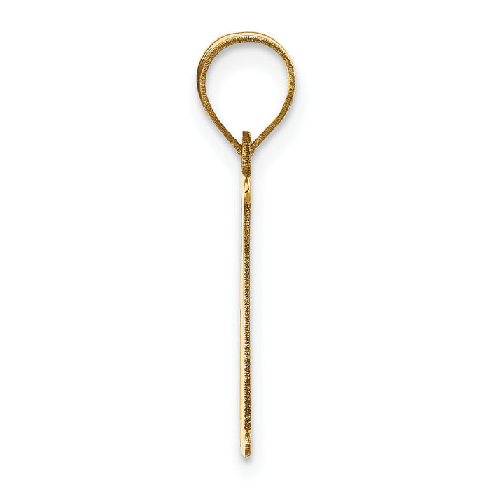 14k Polished Letter H Initial Pendant-YC1440H