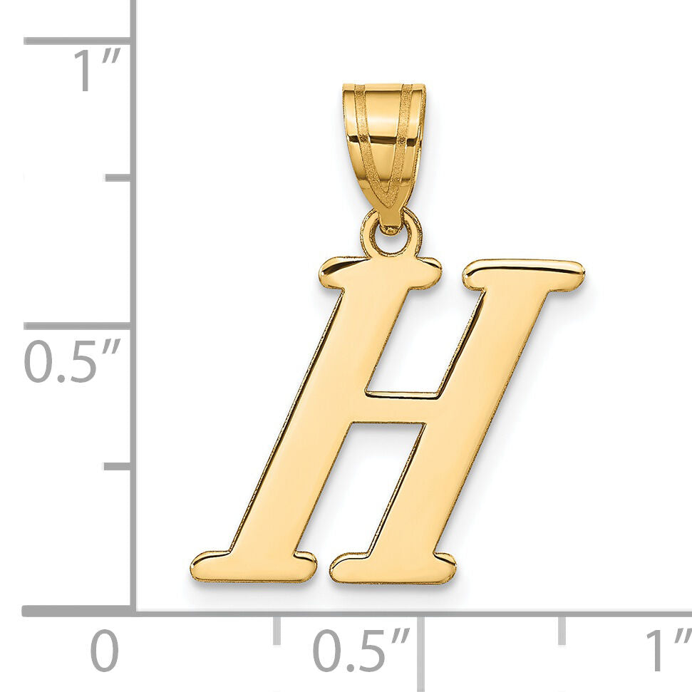14k Polished Letter H Initial Pendant-YC1440H