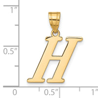 14k Polished Letter H Initial Pendant-YC1440H