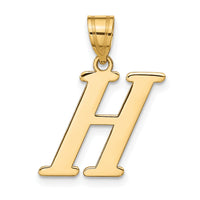 14k Polished Letter H Initial Pendant-YC1440H