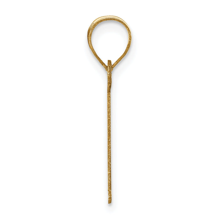 14k Polished Letter I Initial Pendant-YC1440I