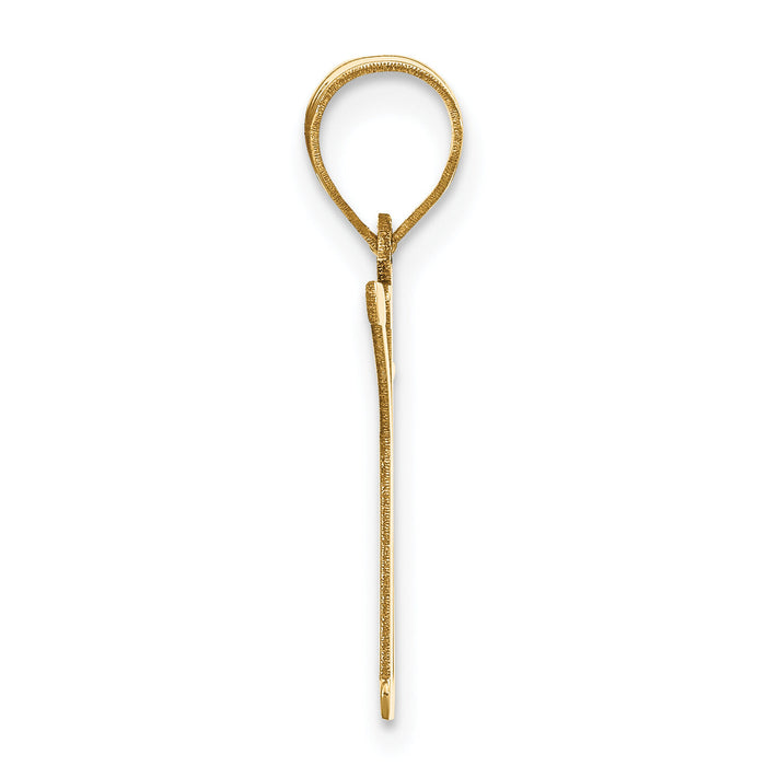 14k Polished Letter K Initial Pendant-YC1440K