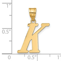 14k Polished Letter K Initial Pendant-YC1440K