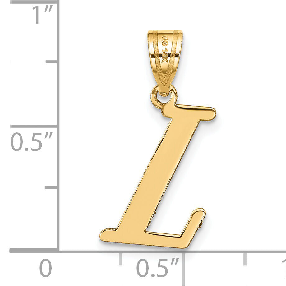 14k Polished Letter L Initial Pendant-YC1440L