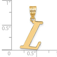 14k Polished Letter L Initial Pendant-YC1440L