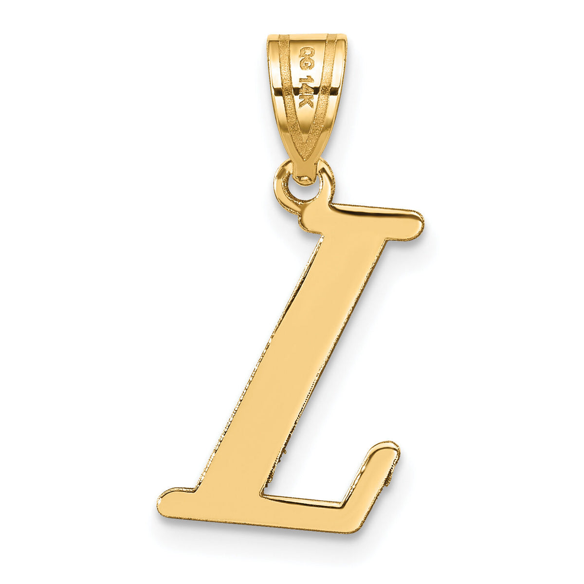 14k Polished Letter L Initial Pendant-YC1440L