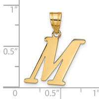 14k Polished Letter M Initial Pendant-YC1440M
