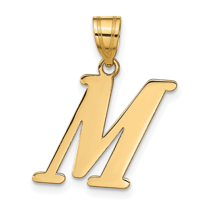 14k Polished Letter M Initial Pendant-YC1440M