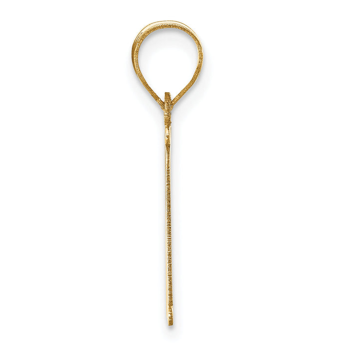 14k Polished Letter N Initial Pendant-YC1440N