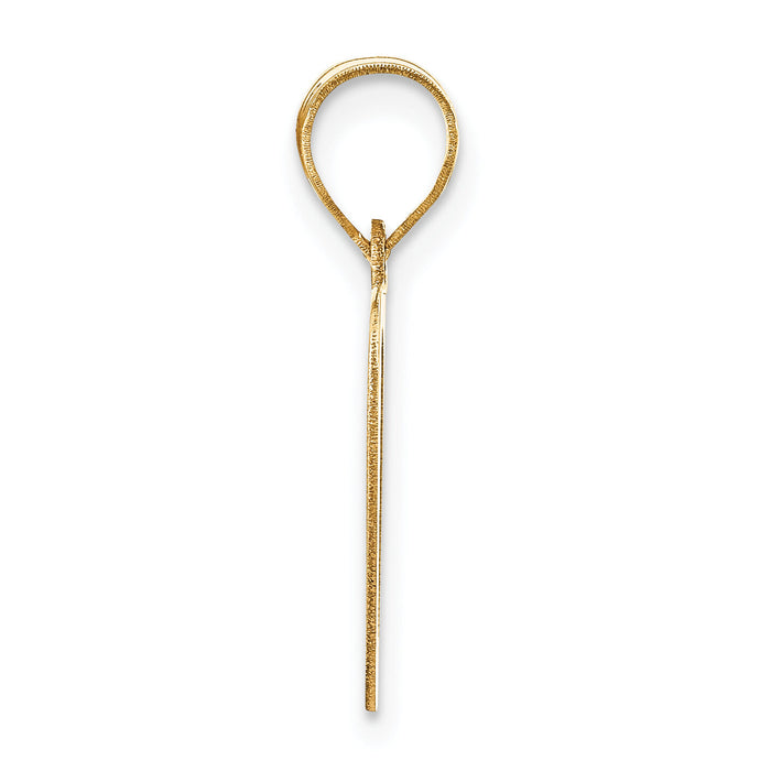 14k Polished Letter O Initial Pendant-YC1440O
