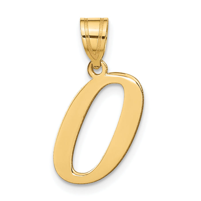14k Polished Letter O Initial Pendant-YC1440O