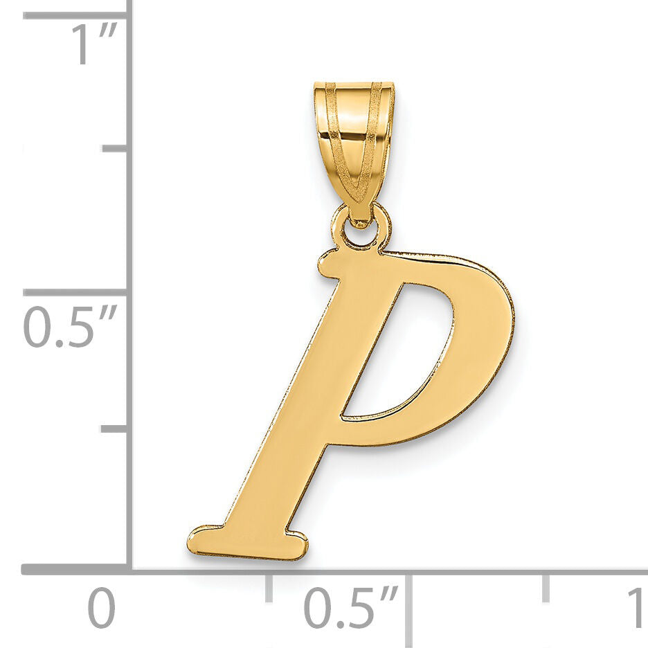 14k Polished Letter P Initial Pendant-YC1440P