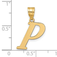 14k Polished Letter P Initial Pendant-YC1440P