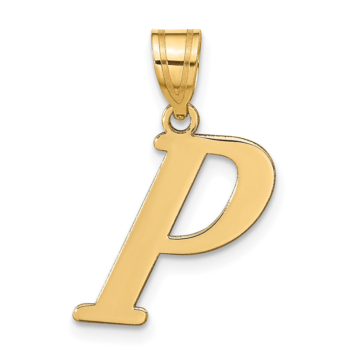 14k Polished Letter P Initial Pendant-YC1440P