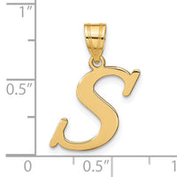 14k Polished Letter S Initial Pendant-YC1440S