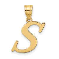 14k Polished Letter S Initial Pendant-YC1440S