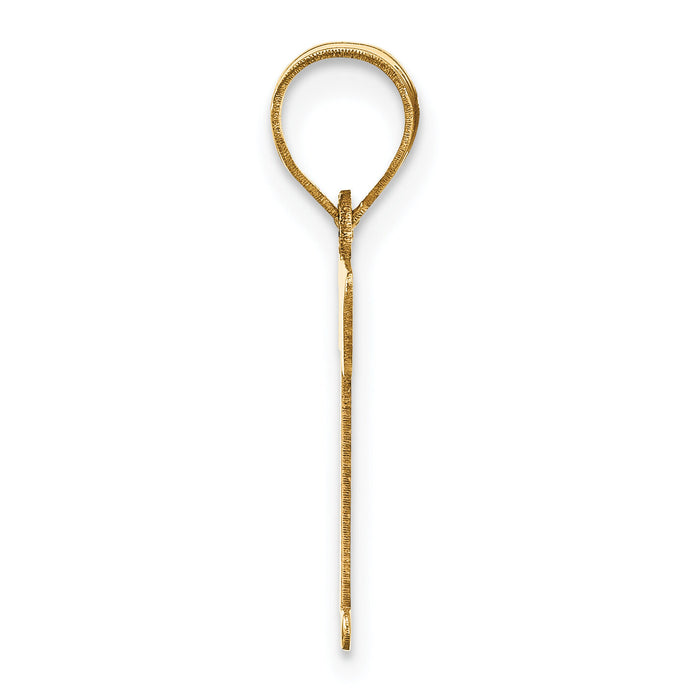 14k Polished Letter T Initial Pendant-YC1440T