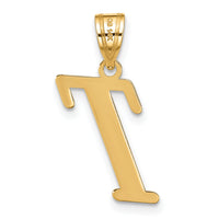 14k Polished Letter T Initial Pendant-YC1440T