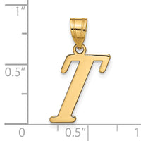 14k Polished Letter T Initial Pendant-YC1440T