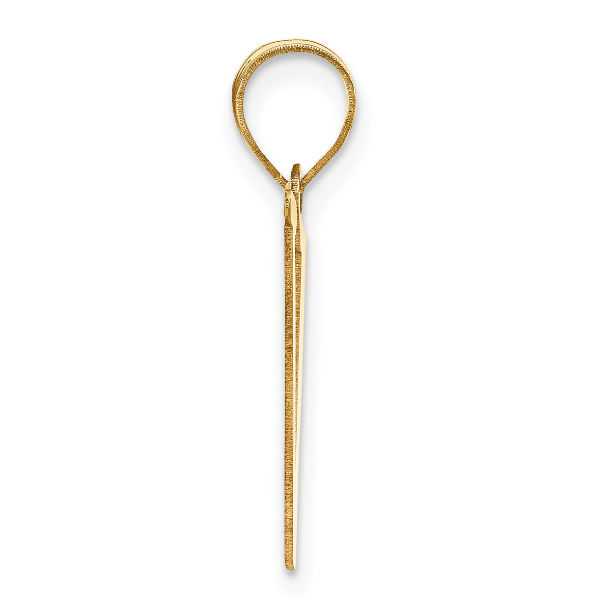 14k Polished Letter V Initial Pendant-YC1440V