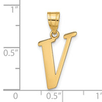 14k Polished Letter V Initial Pendant-YC1440V