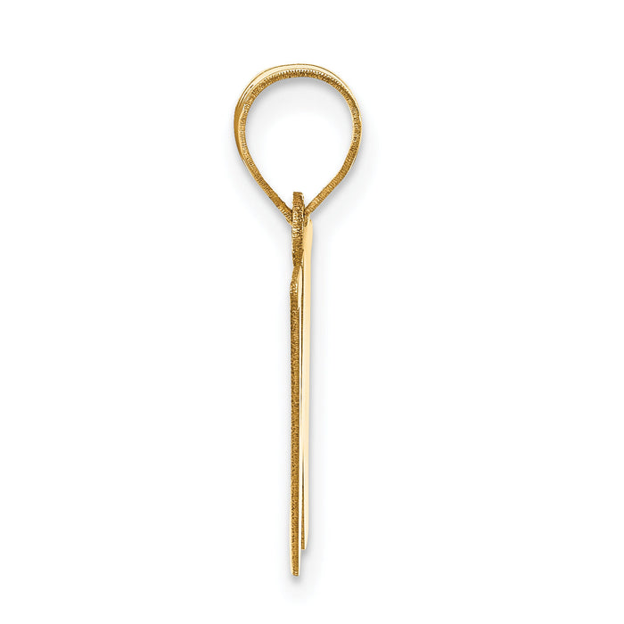 14k Polished Letter W Initial Pendant-YC1440W