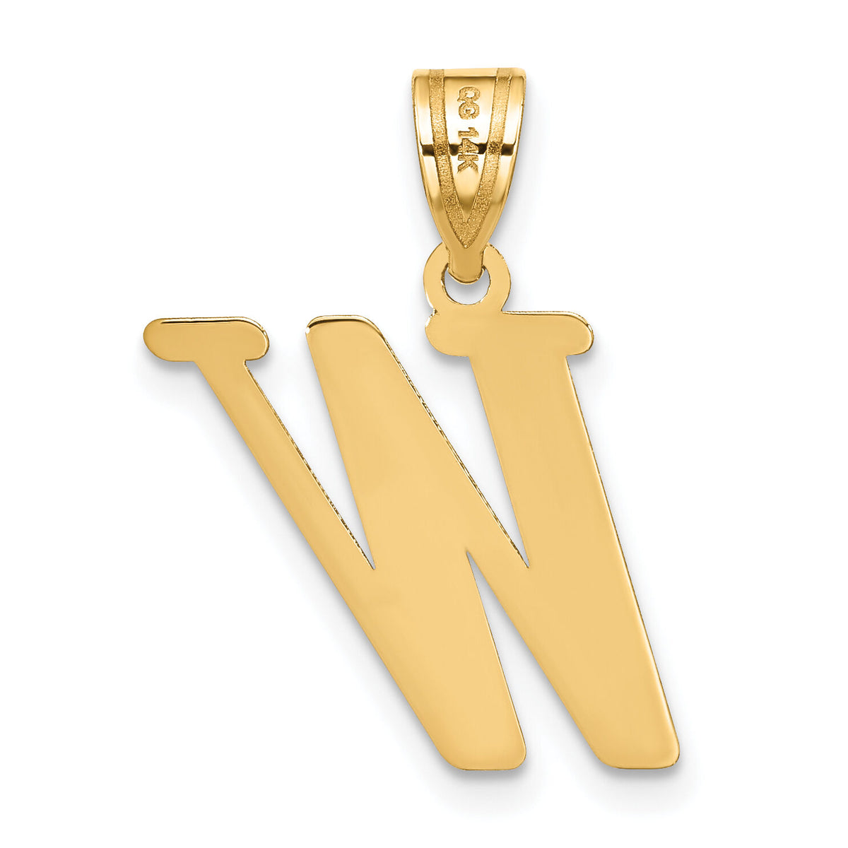 14k Polished Letter W Initial Pendant-YC1440W