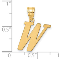 14k Polished Letter W Initial Pendant-YC1440W