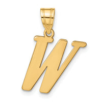 14k Polished Letter W Initial Pendant-YC1440W