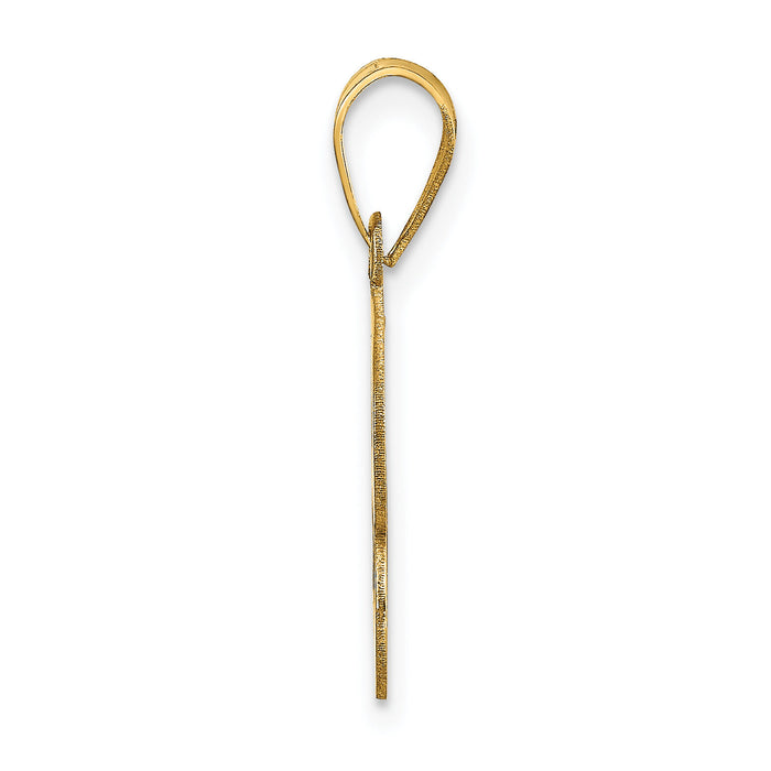 14k Polished Bubble Letter B Initial Pendant-YC1441B
