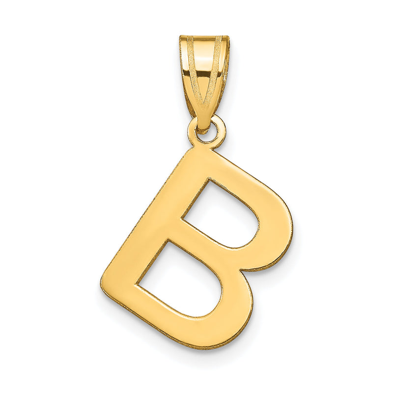 14k Polished Bubble Letter B Initial Pendant-YC1441B