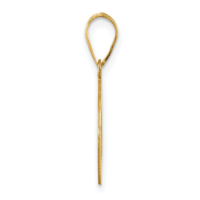 14k Polished Bubble Letter D Initial Pendant-YC1441D
