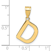 14k Polished Bubble Letter D Initial Pendant-YC1441D